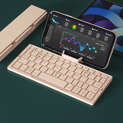 Foldable Bluetooth Keyboard with Stand – Rechargeable Wireless Mini Keyboard for Phone, Tablet & Multi-Device Use