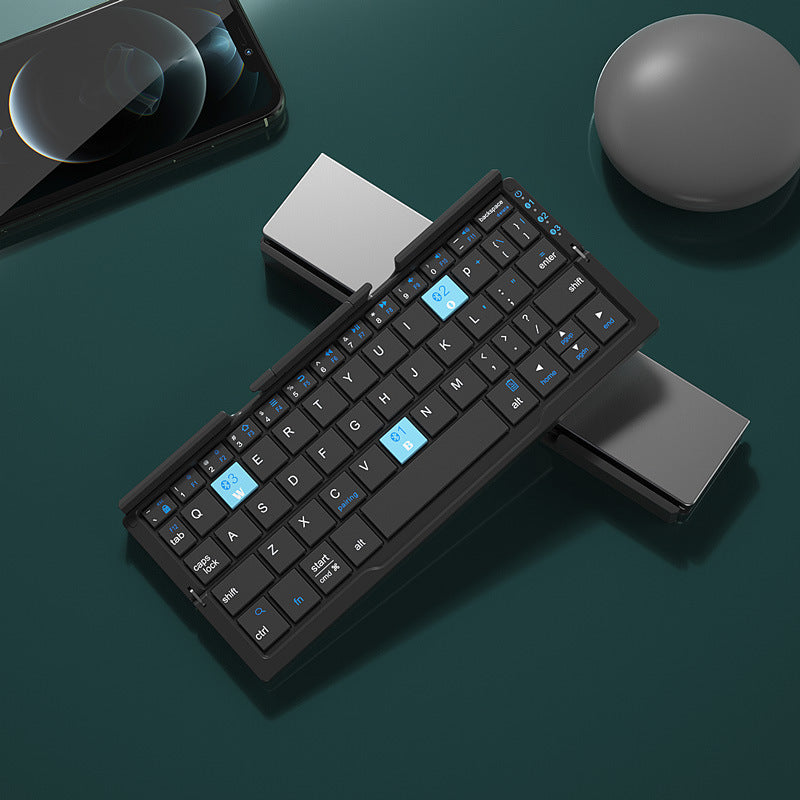 Foldable Bluetooth Keyboard with Stand – Rechargeable Wireless Mini Keyboard for Phone, Tablet & Multi-Device Use