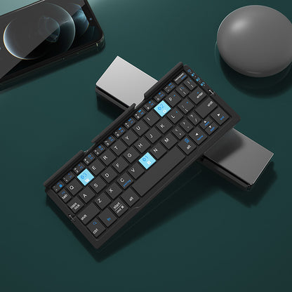 Foldable Bluetooth Keyboard with Stand – Rechargeable Wireless Mini Keyboard for Phone, Tablet & Multi-Device Use