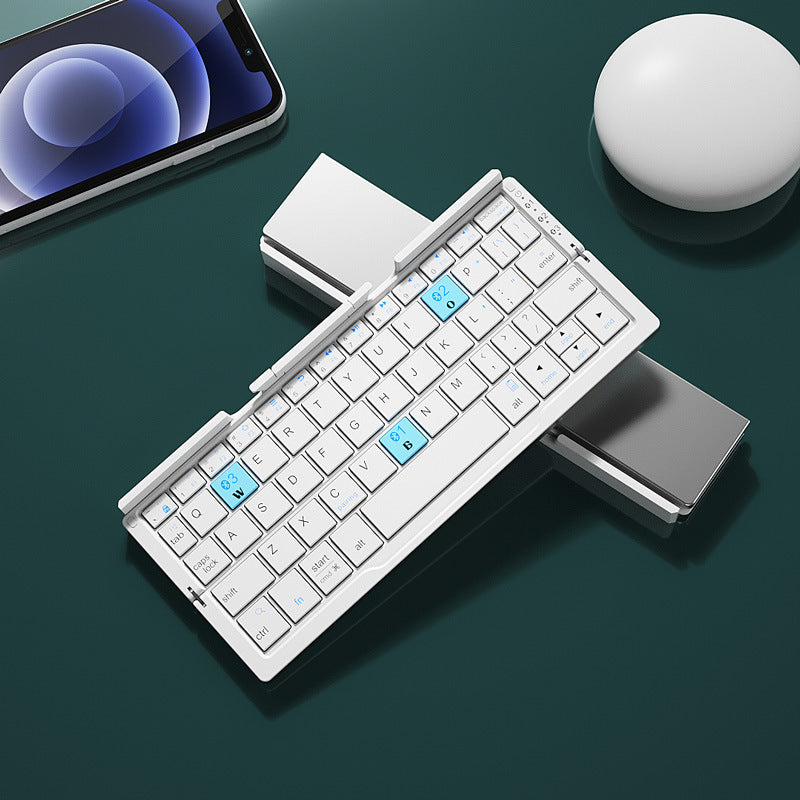 Foldable Bluetooth Keyboard with Stand – Rechargeable Wireless Mini Keyboard for Phone, Tablet & Multi-Device Use