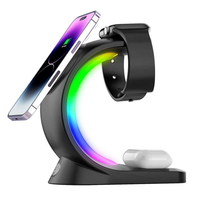 Fast Charging Station with Ambient Light for iPhone, AirPods Pro & Apple Watch