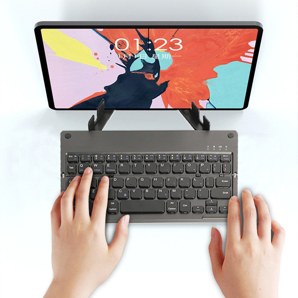 Foldable Bluetooth Keyboard with Stand – Portable Wireless Mini Keyboard for Phone, Tablet & Laptop (Rechargeable)
