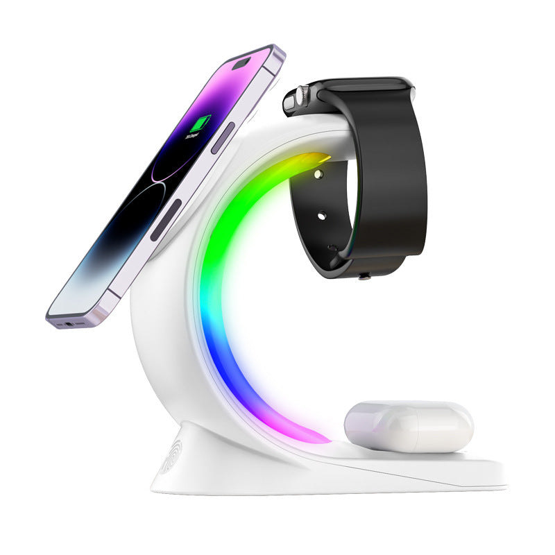 Fast Charging Station with Ambient Light for iPhone, AirPods Pro & Apple Watch