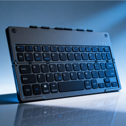 Foldable Bluetooth Keyboard with Stand – Portable Wireless Mini Keyboard for Phone, Tablet & Laptop (Rechargeable)