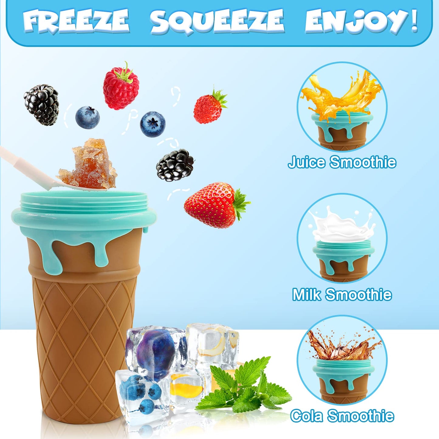 500ml Magic Slushy Cup – Fast Freeze Smoothie Maker Bottle for Homemade Juices & Ice Cream