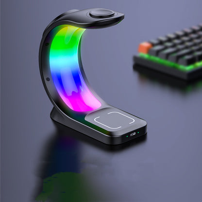 Fast Charging Station with Ambient Light for iPhone, AirPods Pro & Apple Watch